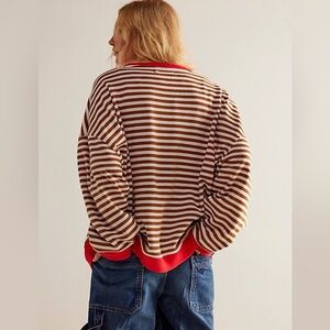 Free People We the Free Classic Striped Oversized Crewneck